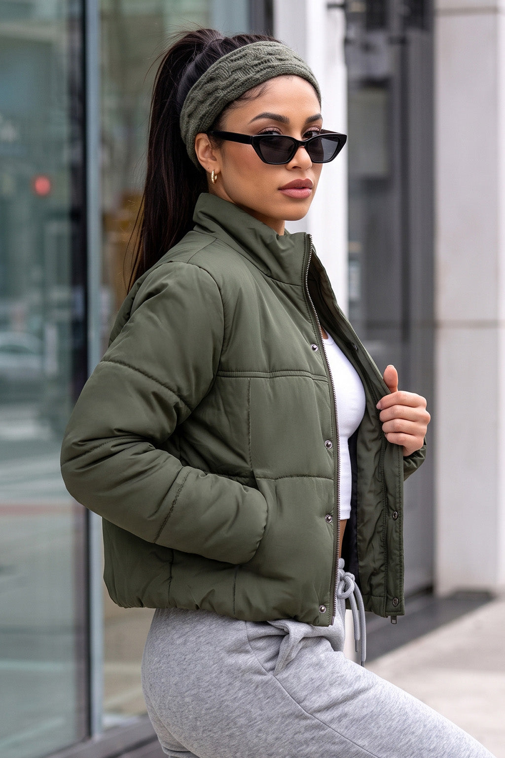 OLIVE LUXE PUFFER JACKET