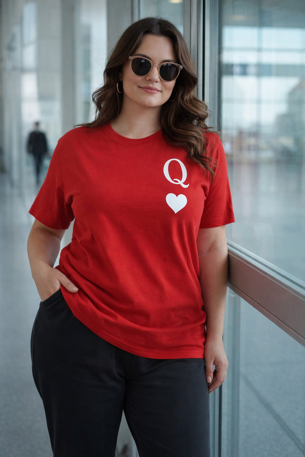 Queen Of Hearts Red Plus Size Printed T-shirt