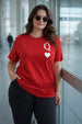 Queen Of Hearts Red Plus Size Printed T-shirt