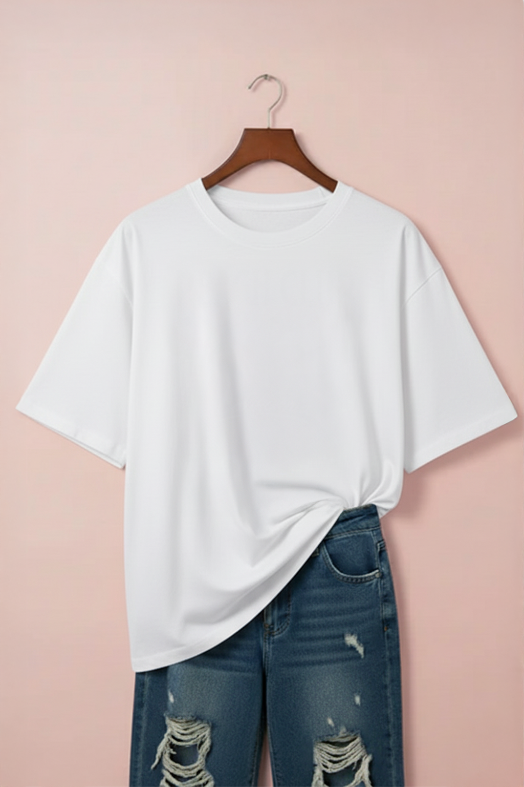 White Plain Plus Size T-shirt