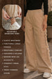 Beige 6-Pocket Drawcord Straight Fit Parachute Pant