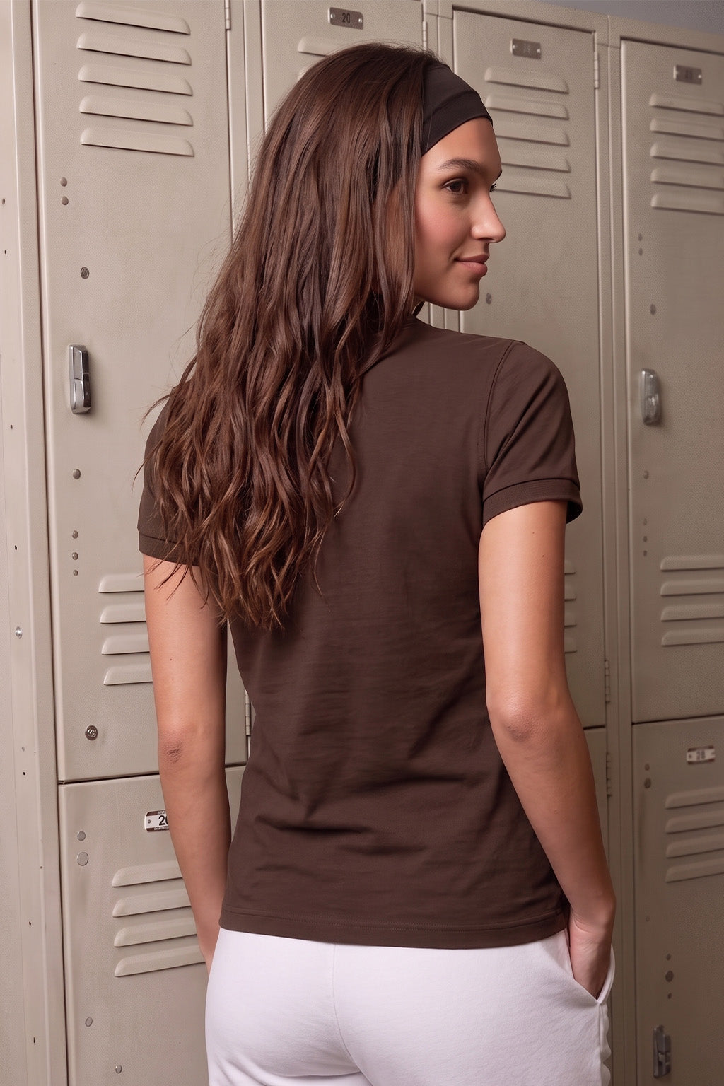 Brown Plain Cotton Regular Slim Fit Polo T-Shirt