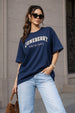 Juneberry Original Navy Oversized Fit Graphic T-Shirt