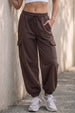 Brown Solid Baggy Fit Cargo Jogger