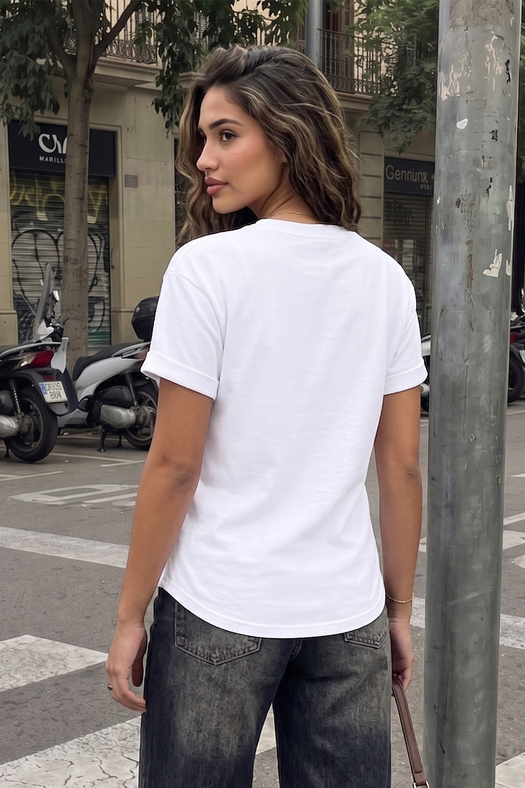 White Plain Boyfriend Fit T-Shirt