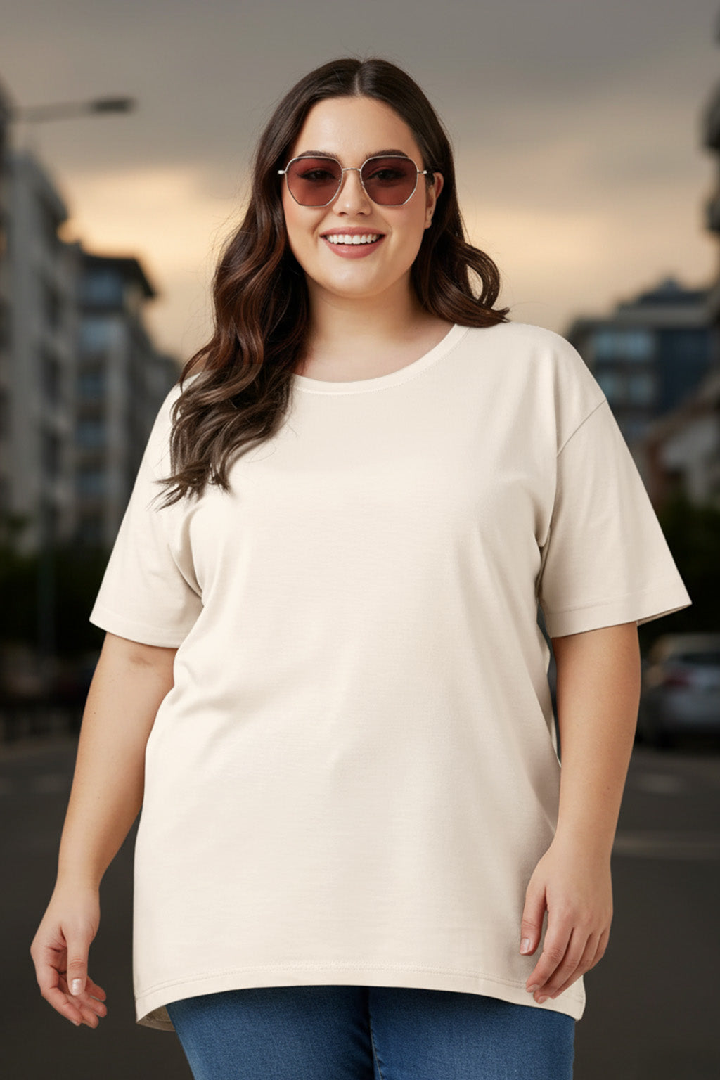 Swanwhite Plain Plus Size Oversized T-shirt