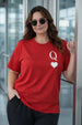 Queen Of Hearts Red Plus Size Printed T-shirt