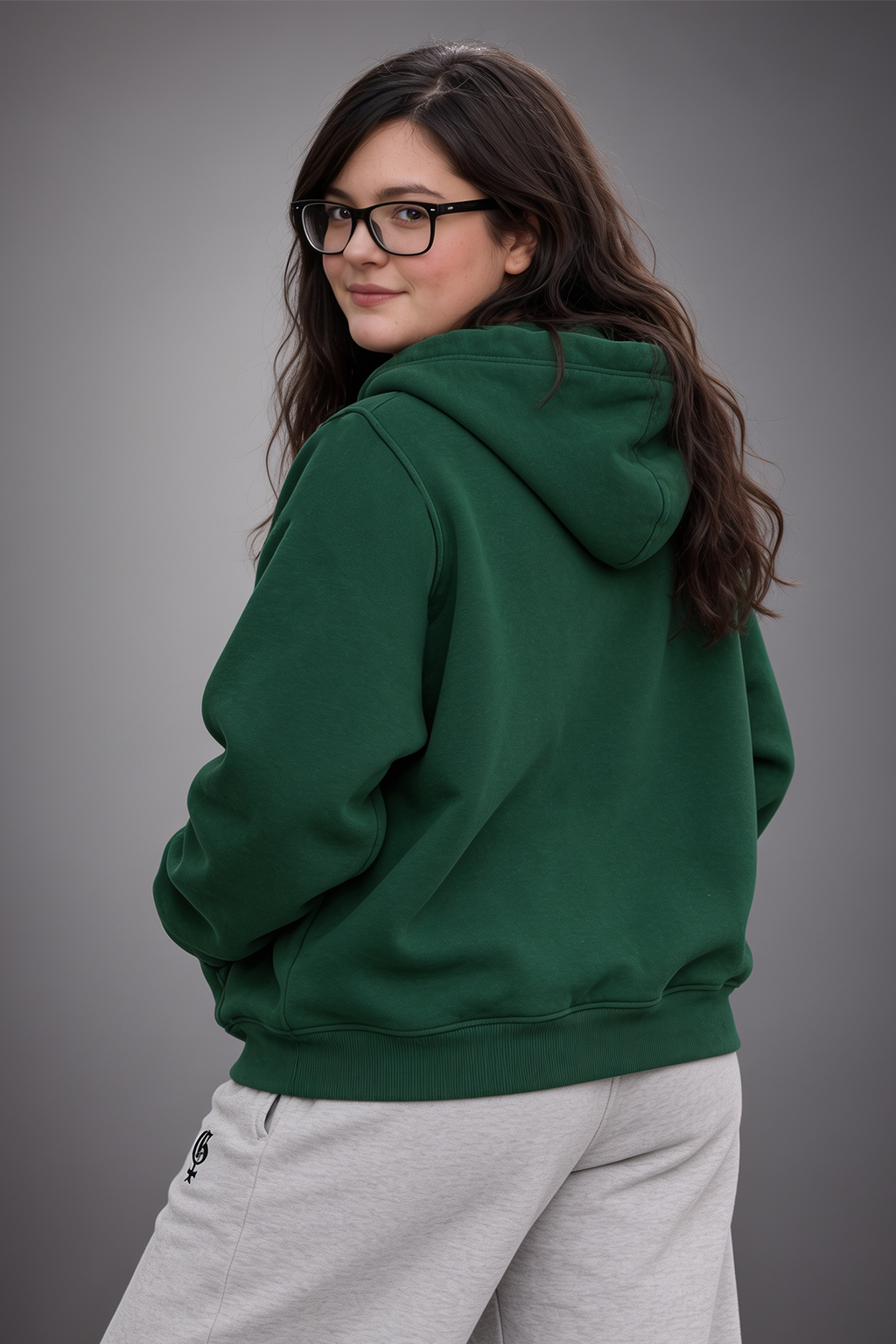 GREEN PLUS SIZE HOODIE