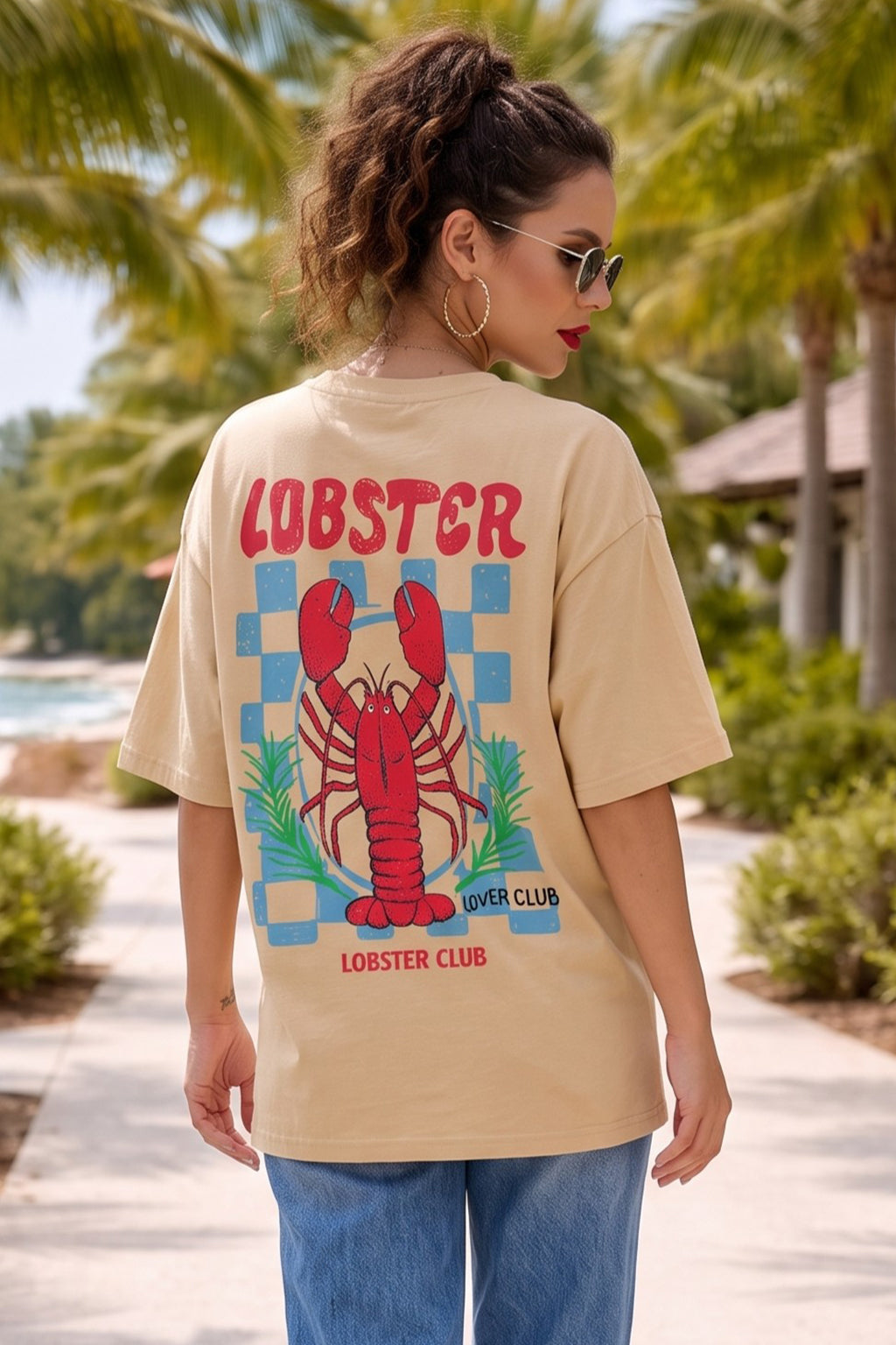Lobster Swanwhite Oversized Printed T-Shirt