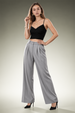 Grey High Rise Pleated Wide-Leg  Korean Pants