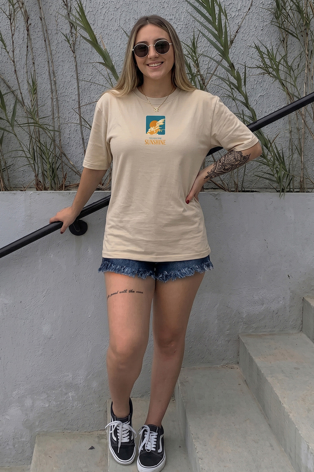 Sunshine Swanwhite Oversized Graphic Printed T-Shirt