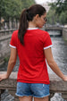 Juneberry Paradise Red Regular Fit Printed T-shirt