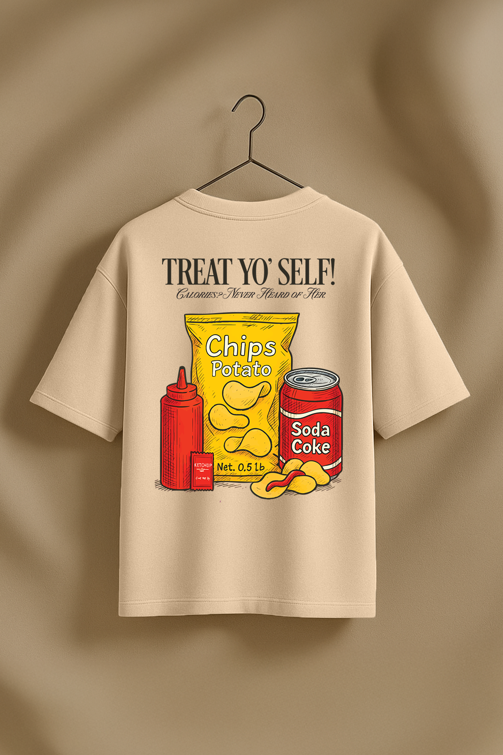 Chips Potato Swanwhite Printed Regular Fit T-Shirt