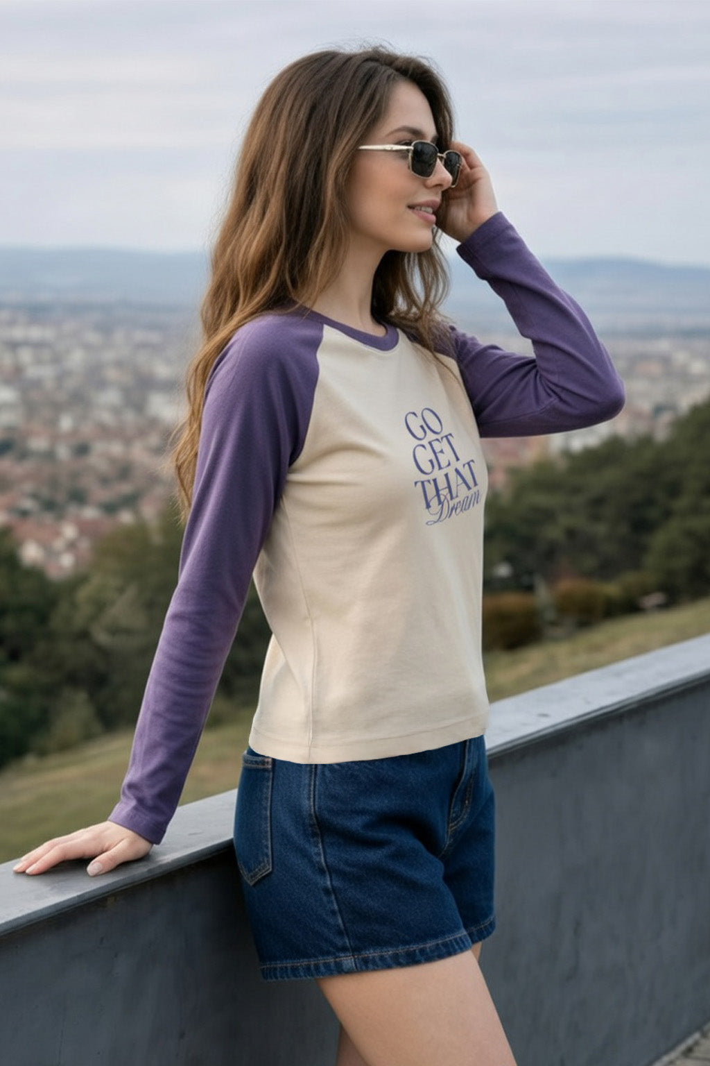 Go Get That Dream  Raglan Printed Full Sleeve Regular Fit T-Shirt