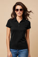 Black Plain Cotton Regular Slim Fit Polo T-Shirt
