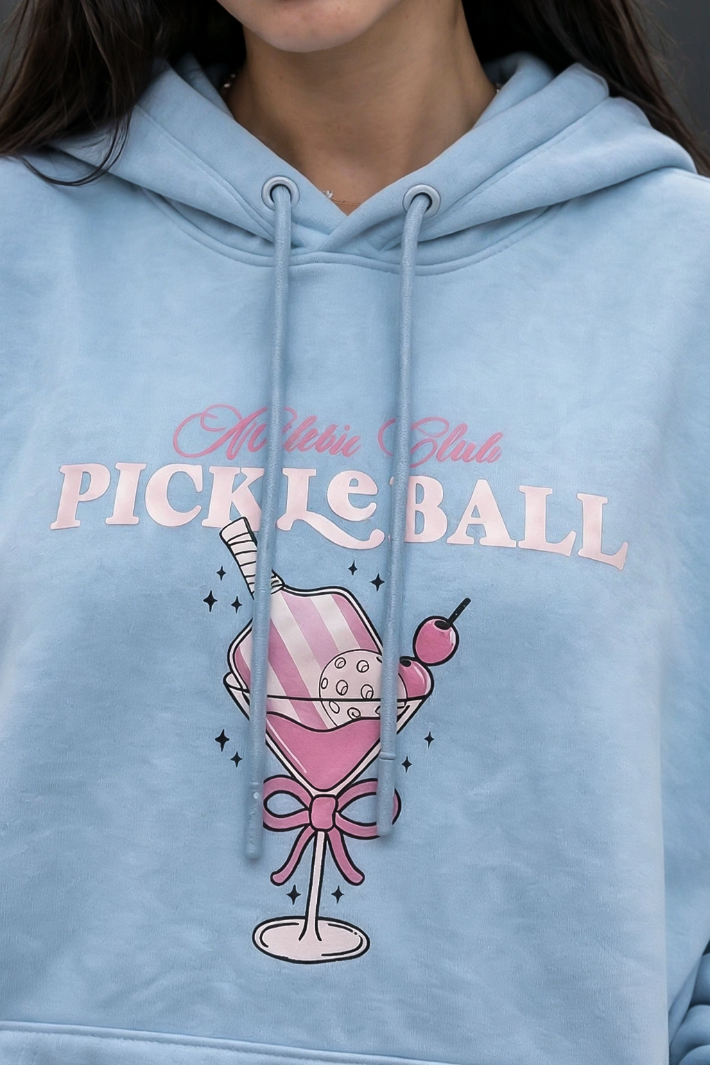 Pickerball Blue Oversized Printed Hoodie