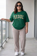 Seoul Green Plus Size Printed T-shirt