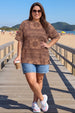 Paisley Beige Plus Size Oversized T-shirt