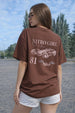 Nitro Girl Brown Oversized Printed T-Shirt