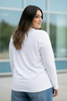 White Plain Full Sleeve Plus Size T-shirt