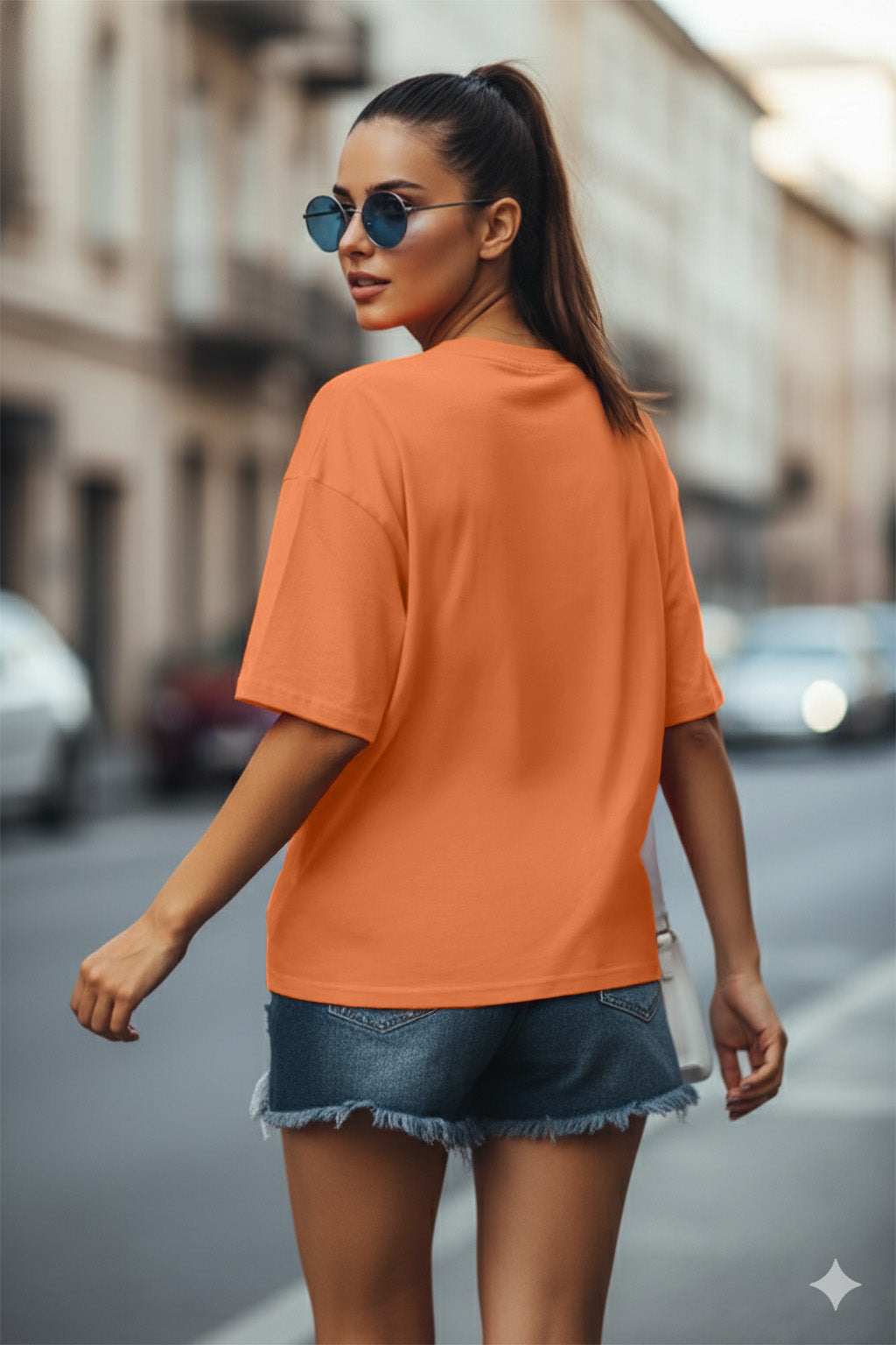 Yee Haw Orange Oversized Graphic T-Shirt