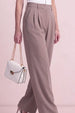 Fawn Classic Pleat Tailored Wide-Leg Korean Pant