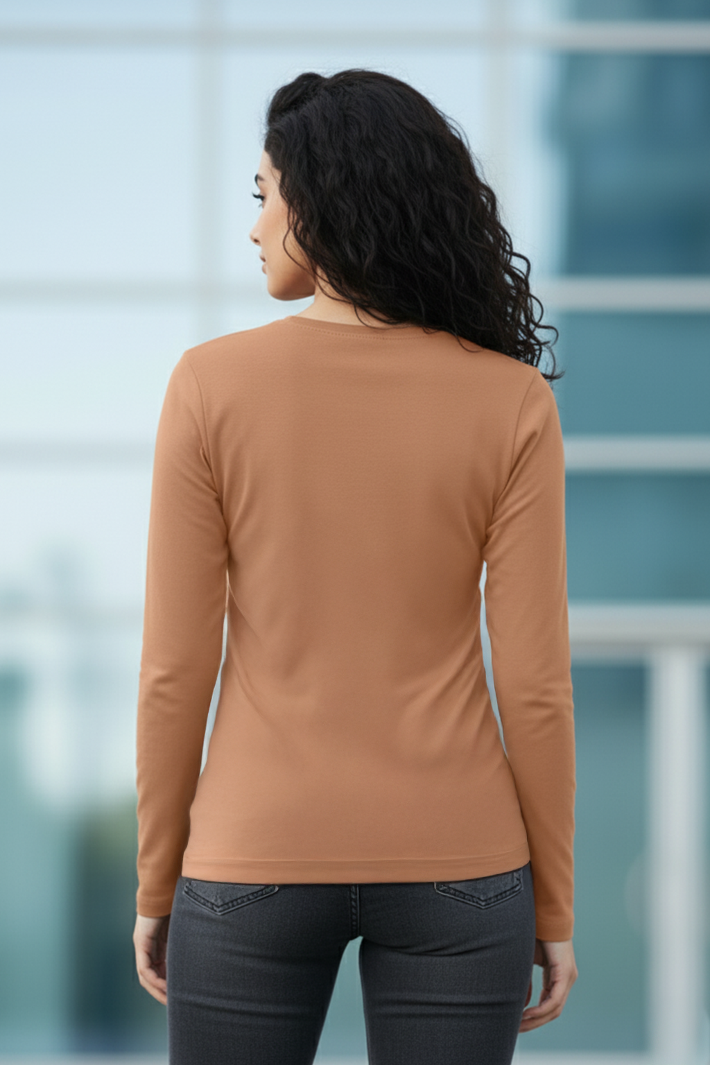 Cork Plain Full Sleeve Regular Fit T-Shirt