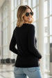 Black V-Neck Plain Full Sleeve Regular Fit T-Shirt