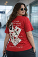 Queen Of Hearts Red Plus Size Printed T-shirt