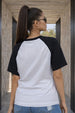 Tokyo Typographic Oversized Fit White Reglan Sleeve T-Shirt