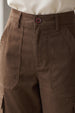 Brown Structured 5 Pocket Straight Fit Woven Cargo