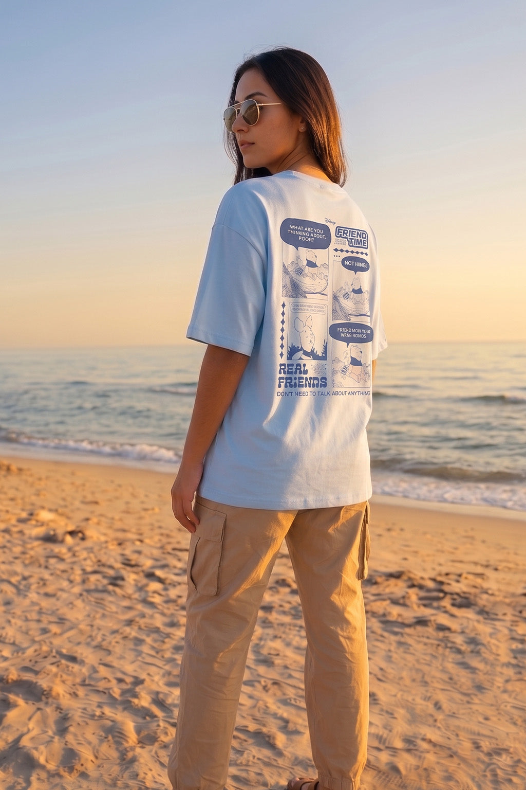 Pooh & Piglet Dutch Canal Oversized Graphic T-Shirt