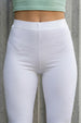 White Regular Fit Plain Legging