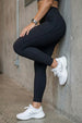 Black Textured 2 Pocket Skin Fit Legging