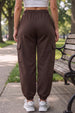 Brown Solid Baggy Fit Cargo Jogger