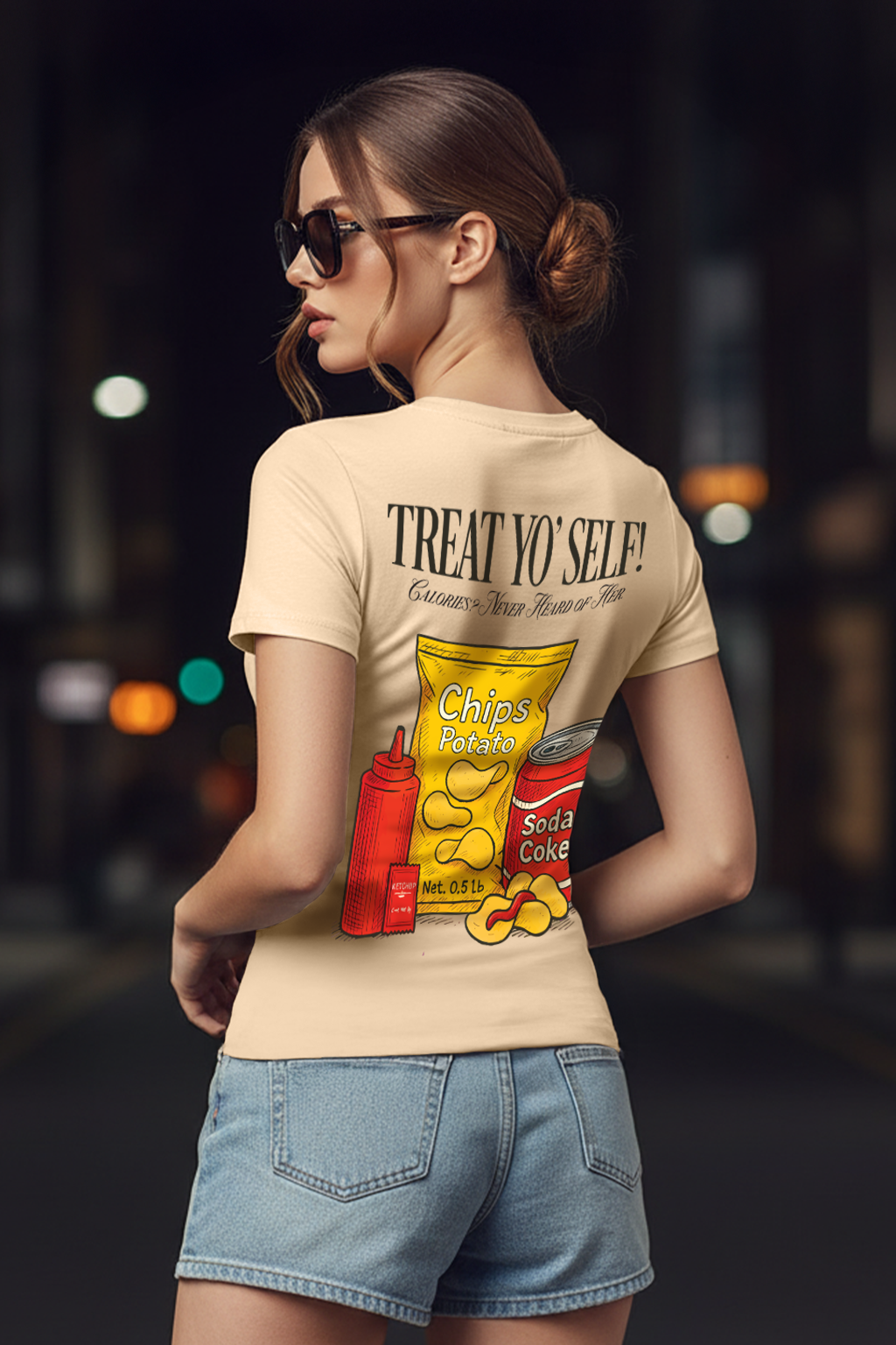 Chips Potato Swanwhite Printed Regular Fit T-Shirt