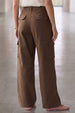 Brown Structured 5 Pocket Straight Fit Woven Cargo