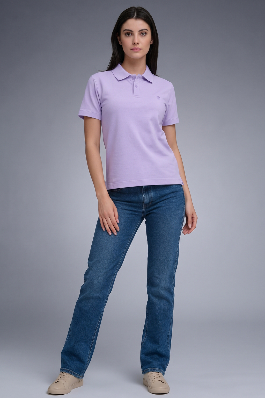 Purple Interlock Regular Fit Polo T-Shirt