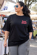 Slow Down Black Plus Size Printed T-shirt
