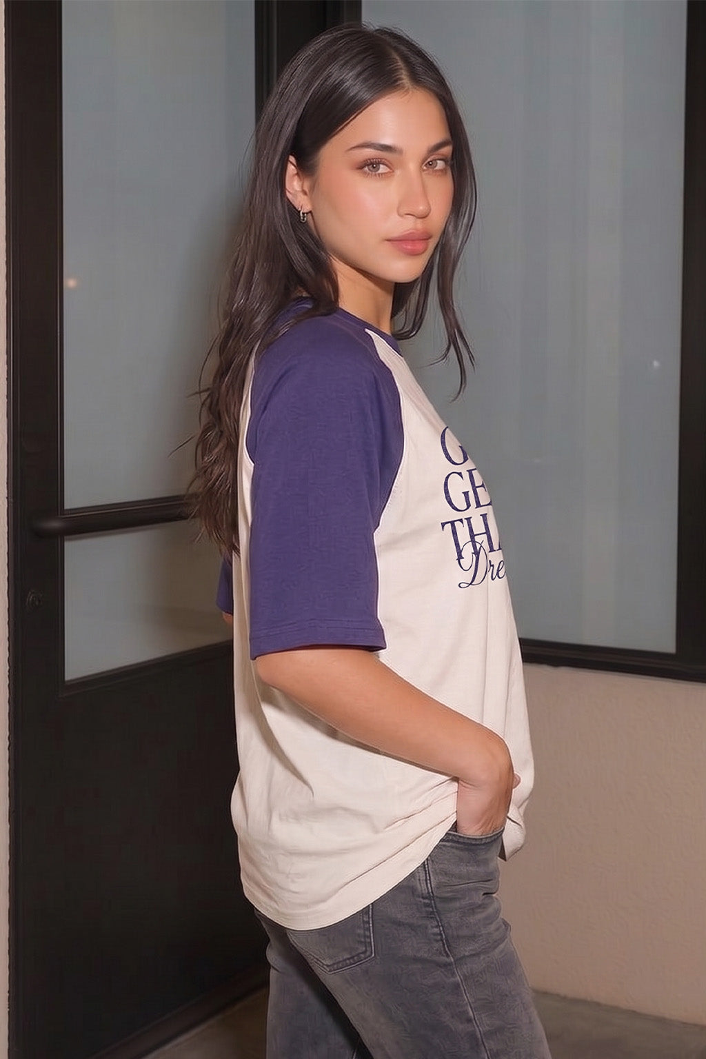 Go Get That Swanwhite Oversized Graphic Printed T-Shirt