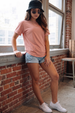 Cork Plain Boyfriend Fit T-Shirt