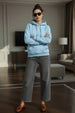 Powder Blue Plain Spun Regular Fit Hoodie