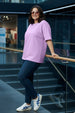 Lilac Plain Plus Size T-shirt