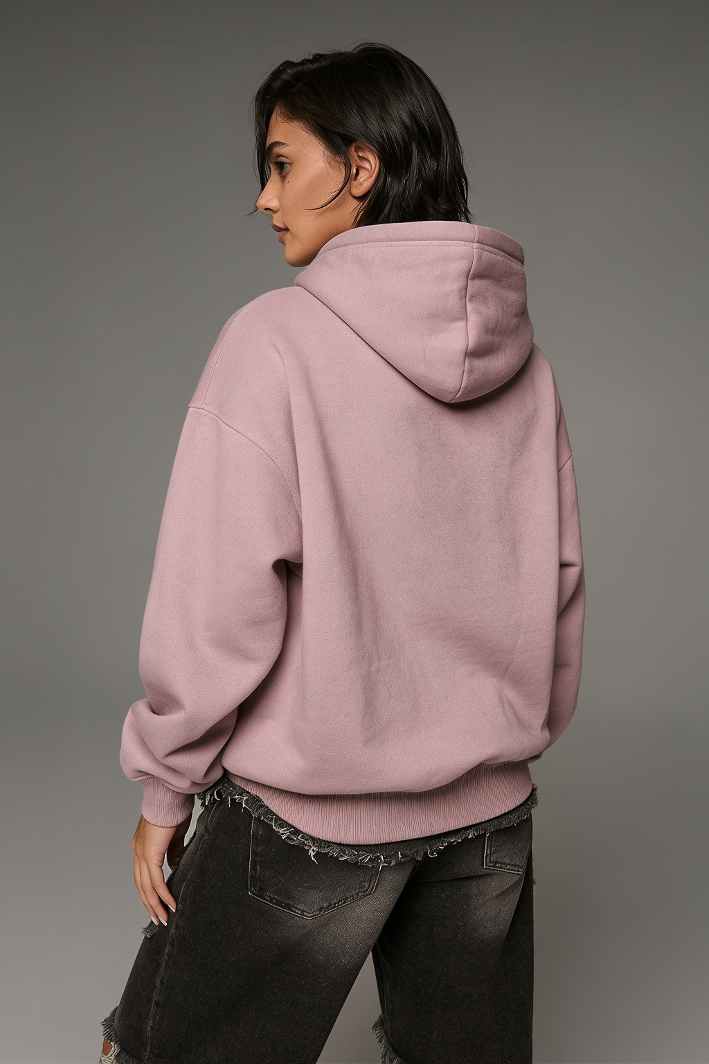 Grumpy Pink Oversized Printed Hoodie