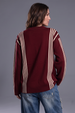 Miami Maroon Flatknit Striped Sweatshirt