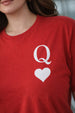 Queen Of Hearts Red Plus Size Printed T-shirt