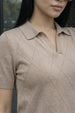 Elite Diamond Beige Regular Fit Flatknit Premium Polo T-Shirt