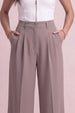 Fawn Classic Pleat Tailored Wide-Leg Korean Pant