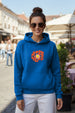 Stay Weird Blue Printed Oversized Hoodie