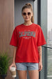 California Red Oversized Typographic T-Shirt
